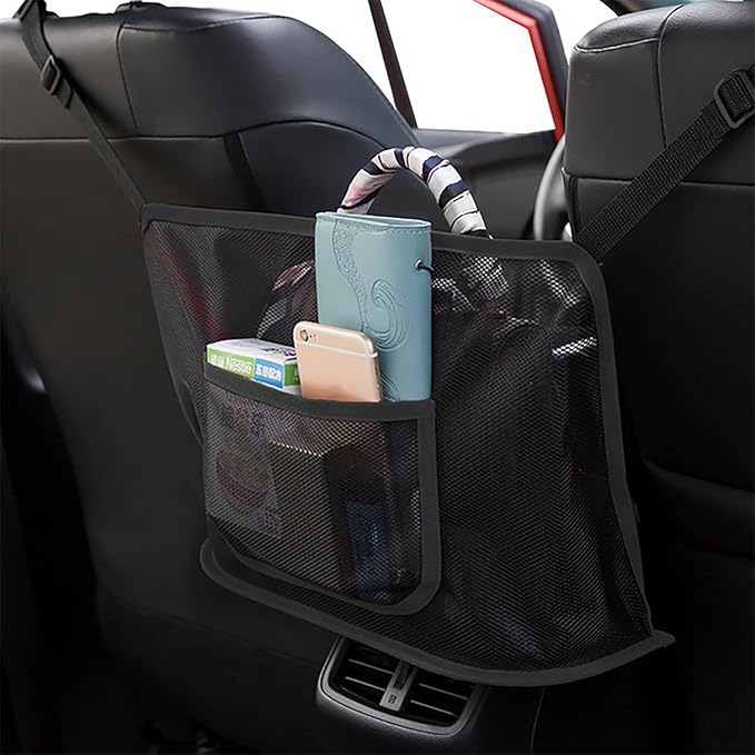 acdiac Universal Car Mesh Storage Bag,Auto Seat Back Mesh Organizer High Elastic Pet Isolation Net,Car Mesh Partition (Black)