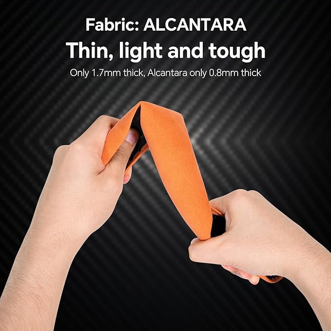 PAUUOOA 2 Piece Alcantara Steering Wheel Cover - Split Sport Design for D & O Shape Wheels, Soft Touch · Anti-Slip Grip · All Season Comfort · Durable Luxury Material for Performance Cars
