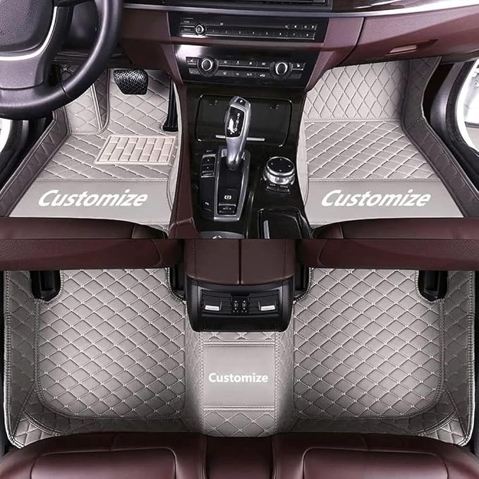 Custom Making Car Floor Mats for 98% Sedan SUV Car Protection Full Coverage Mats Anti-Slip Leather Floor Liners All Weather Car Floor Mats (Gray)