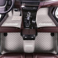 Customize Making Car Floor Mats for 99.99% Sedan SUV Pickup Truck Full Coverage Men Women Cute Leather Protection Pads Non-Slip Floor Liners (Gray)
