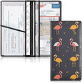 Flamingo Simple Pattern Car Registration and Insurance Card Holder Vehicle Glove Box Car Organizer Driver License Documents Holder Waller Case Organizers