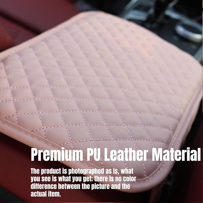KAELTHAS Upgraded Leather Car Center Console Cushion Armrest Cover with 2 Storage Bags for Cars SUVs CUVs Interior Accessories Universal (Pink,Mid-Size)