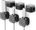 6 Pack Magnetic Cord Organizer & Cable Clips - Adjustable Under Desk Cable Management, Adhesive Wire Holder for Home, Office, Phone, Car, Wall, and Nightstand (Black)