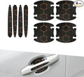 4 Pack Car Door Handle Scratch Protectors, 3D Geometry Patterned Anti-Scratch Door Handle Paint Film Cover Stickers, Universal Self-Adhesive Automotive Accessories for Most Cars (Style C)