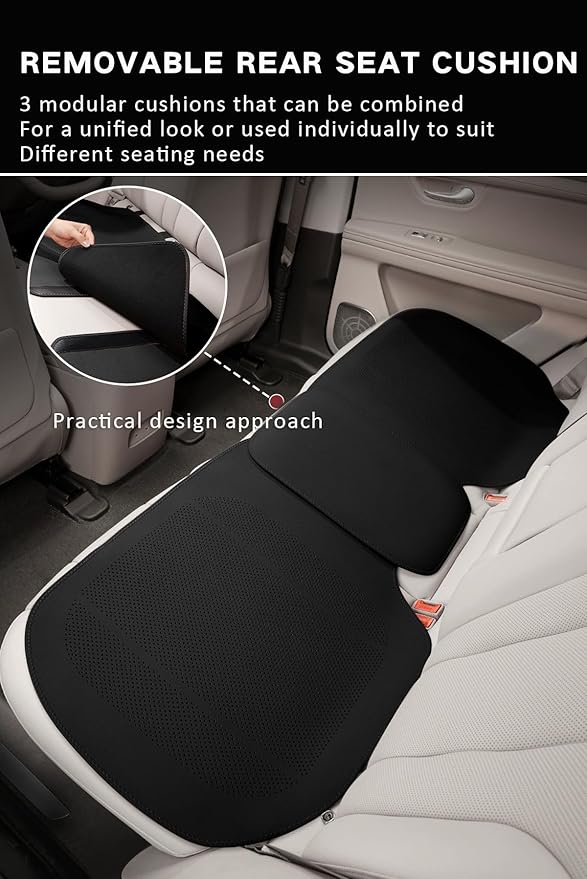 ontto Set Car Seat Cushions for Front and Rear Seat,Universal Seat Pad fits Most Vehicles,Non-Slip Seat Insert Mat Cushion with Buckle Fixing,Cooling Summer Seat Cushion