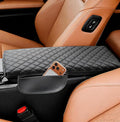 Center Console Cover Fit for Toyota Camry (LE/SE/XLE/XSE) 2025 2026 Thickened 1-in Leather Armrest Cover Cushion Camry Hybrid Center Lid Protector with Pockets