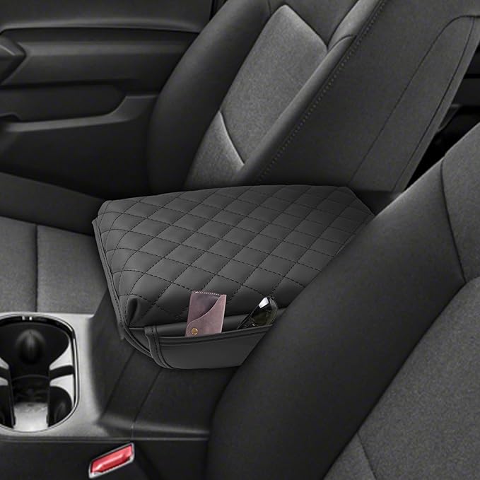 SXCY 2023 2024 2025 2026 Chevy Colorado Armrest Cover for 2024 2025 2026 Chevy Colorado LT/WT/Trail BOSS/Z71/ZR2 Accessories Colorado Center Console Cover Armrest Console Pad (with Pockets)