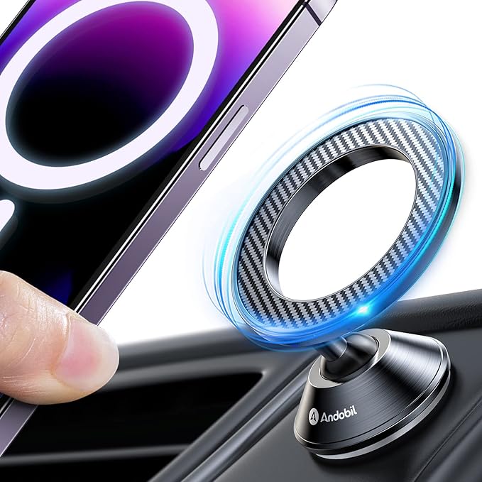 andobil for Magsafe Car Mount [20 Strongest Magnets & Upgraded 3M Adhesive] Dashboard Magnetic Car Phone Holder for iPhone 17 Pro Max 16 15 14 13 12 Cell Phone Holder Car for Samsung Galaxy S25/S24
