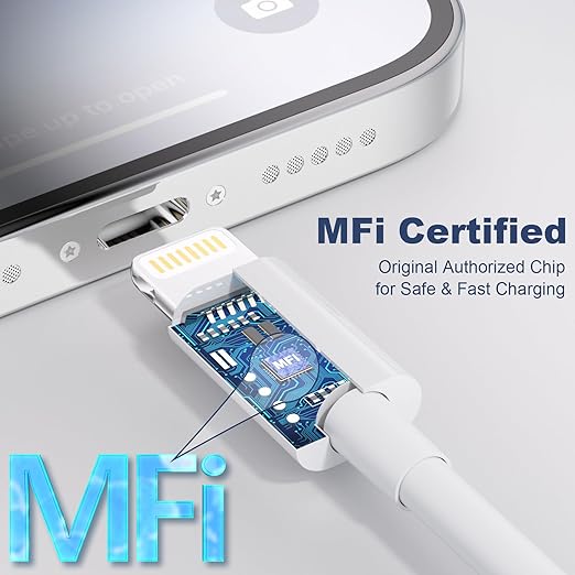 2 Pack iPhone Charger [MFi Certified] USB A to Lightning Cable Fast Charging & Data Sync for iPhone 14 13 12 11 Pro Max XR XS X 8 7 Plus 6S,iPad,Car Carplay – Durable TPE Apple Charger Cord 6FT