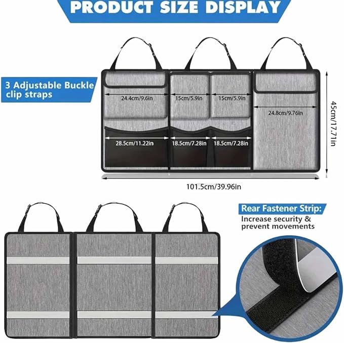 Car Organiser Storage Bag for BMW 4 Serise Gran Coupé F36 2014-2023, Space Saving Backseat Hanging Super Capacity Vehicle Trunk Bag Accessories,Grey