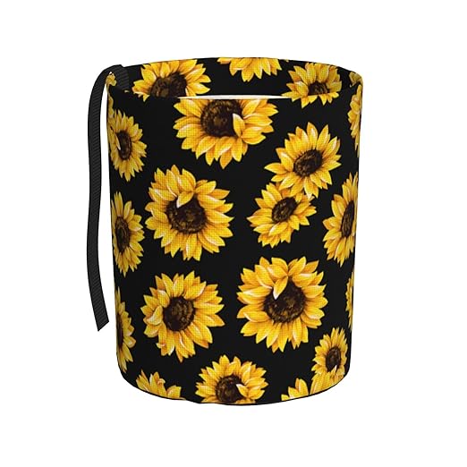 KXWQTRDD Car Garbage Bag Abstract Yellow Sunflower Mini Car Trash Bin Portable Collapsible Waterproof Rubbish Bag for Car Accessories Back Front Seat Cup Holder