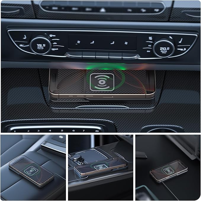 Wireless Charging Pad for Car for Lexus RX450h RX450hL RX400h RX350, 20W Fast Qi Car Ultra-Slim Wireless Charger Mat Non-Slip Silicone Dashboard Charging Pad,Type-c