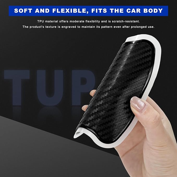 4 PCS Car Door Handle Bowl Stickers, Anti-Scratch Carbon Fiber Auto Handle Cup Protector Paint Guard, Waterproof Door Bowl Sticker Non-Marking Protective Film for Car SUV Truck (Small)