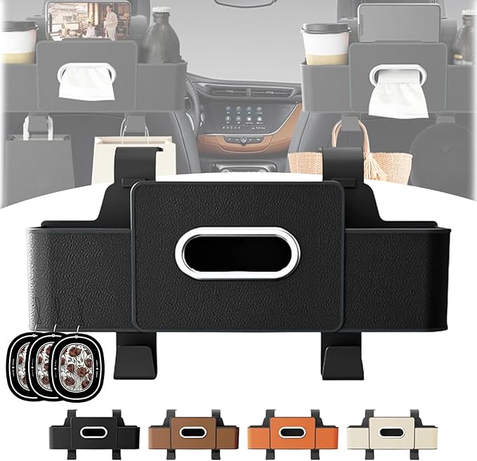 3-in-1 Car Backseat Organizer with Cup Holder, 2026 New Car Organizers and Storage, Multifunctional Back Seat Car Organizer for Hold Phones, Snacks, Drinks, and Handbags (Black)