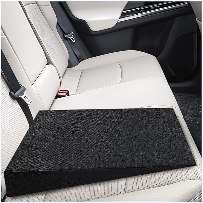 Auto Seat Wedge Leveling Cushion, Truck Driver Heightening Seat Pad Wedge Booster, Angled Design Car Seats Office Chairs Cushion for Sciatica Tailbone Pain Relief (1 PCS)