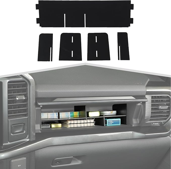 Glove Box Organizers Co-pilot Storage Compartment Divider Interior Accessories Compatible with Ford F150 2021+