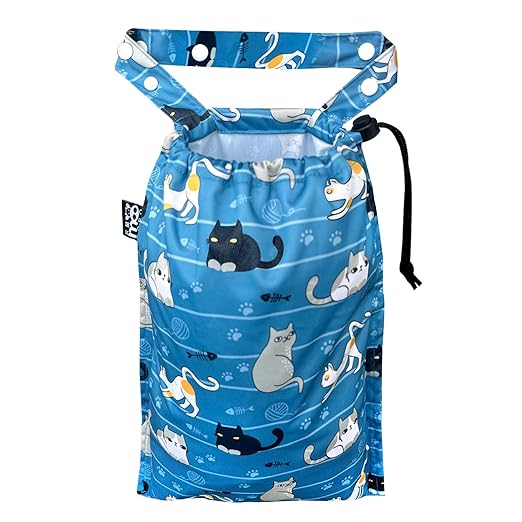 RMMOORORO Cute Hanging Car Trash Garbage Bag 100% Leakproof Waterproof Multipurpose for Car Back Front Seat Console with Hanging Strap (Cats Play)