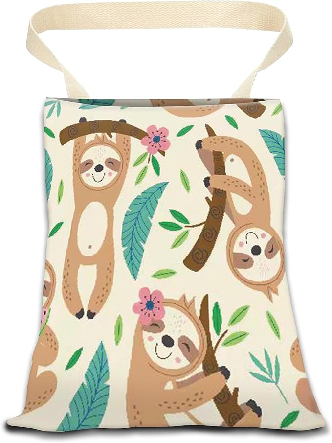 ANKVRP Car Garbage Can, Hanging Car Trash Can Bag for Back Seat Organizer, Cute Sloth