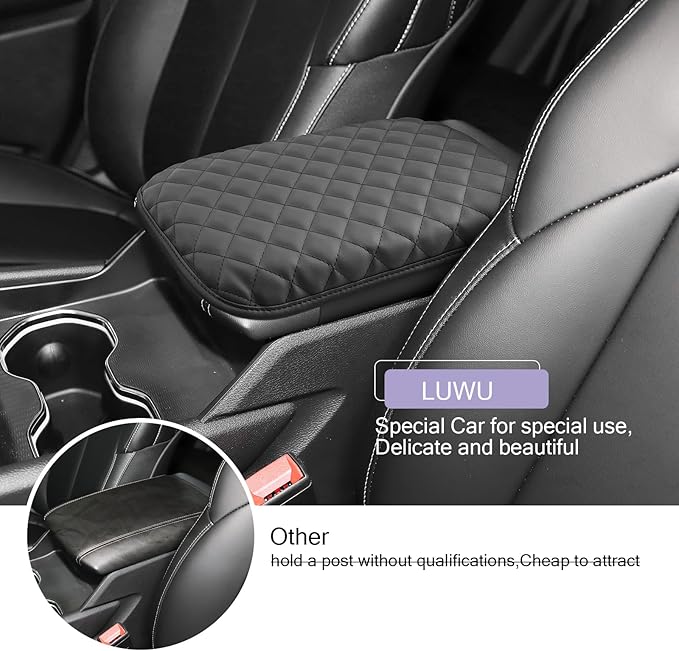 LUWU Grand Cherokee Center Console Cover Compatible with 2022 2023 2024 2025 Jeep Grand Cherokee Accessories Grand Cherokee Armrest Console Cover Armrest Cover Center Console Pad Soft Leather Black