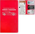 Car Registration and Insurance Holder, 9.56"×5.19" Glove Box Organizer Vehicle Document Holder, Waterproof Essential Driving License Wallet Case for Sedan Truck SUV (Large Car, Red)