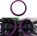 Elastic Stretch Car Steering Wheel Cover, Comfortable Steering Wheel Cover Universal for 14.5-15 Inch, Warm in Winter & Cool in Summer, Anti-Slip Breathable Ice Silk (Purple)