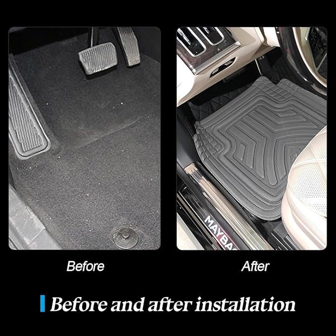 Mandark Car Floor Mats Full Set, 5PCS Deep Dish All Weather Waterproof Heavy Duty Vehicle Pad, Automotive Interior Protection Flooring Liner Accessories, Universal for SUV Sedan Truck (Black/Gray)