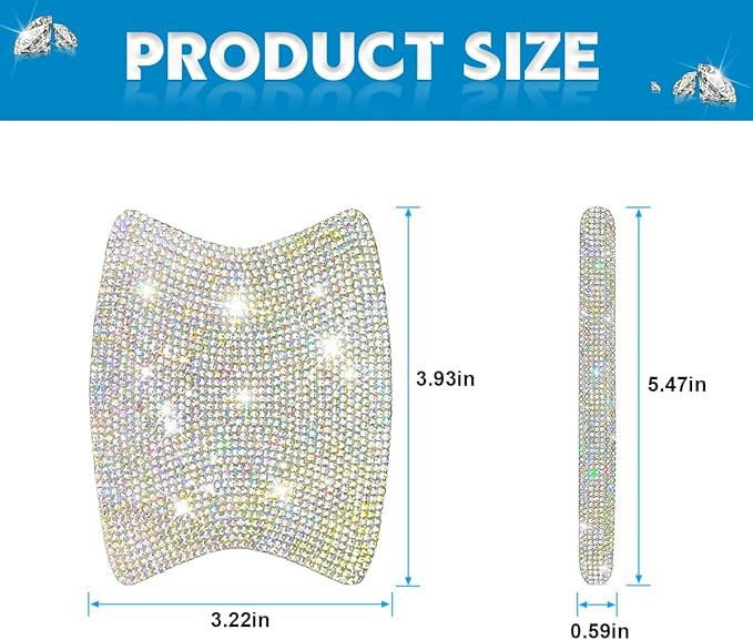 Mandark 8PCS Bling Car Door Handle Protector, Crystal Rhinestone Vehicle Door Bowl Protective Sticker, Glitter Anti-Scratch Auto Decor Decals Accessories, Universal for SUV, Sedan, Truck (Multicolor)