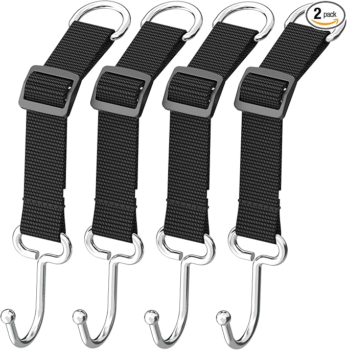 QUIDAOSO Car Headrest Hooks for Purse and Bags, Purse Holder for Car, Adjustable Back Seat Hanger, Metal Heavy Duty 100 lbs (D4)