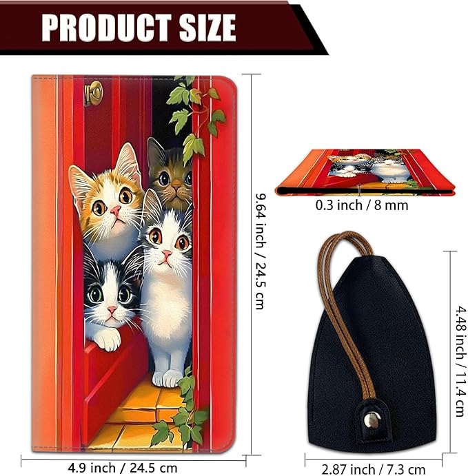 Yuxcfhjfe Car Document Holder with Magnetic Shut, Car Registration and Insurance Card Holder, Vehicle Glove Box Organizer Documents, Driver License, Auto Paperwork Organizer Wallet, Cute Cat Pattern