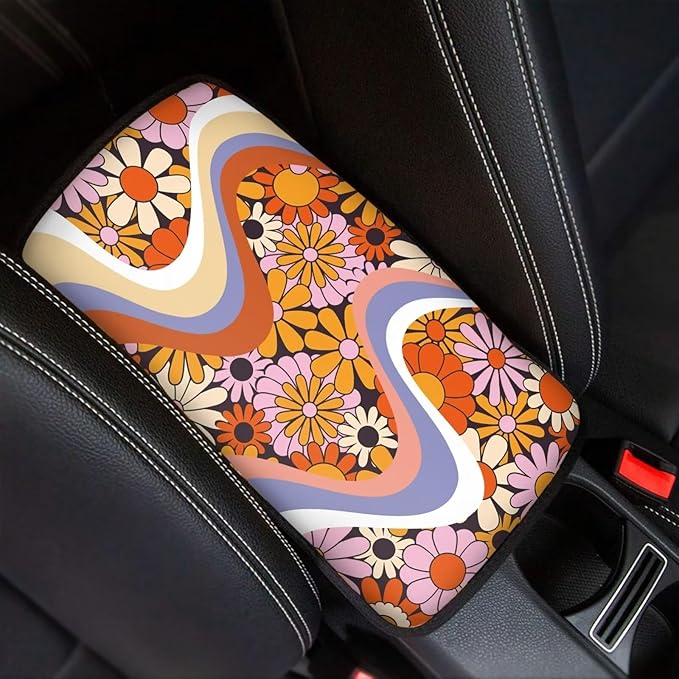 Biyejit Car Center Console Armrest Cushion Cover Pad Car Interior Decor Accessories Universal Fit for Sedan, Truck, SUV