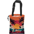 UUCBTAH Car Trash Bag Hanging Seaside Palm Trees Sunset Car Car Trash Can for Back Seat Waterproof Car Garbage Can with Adjustable Straps and Drawstring for Car Accessories Vehicle Travelling Camping