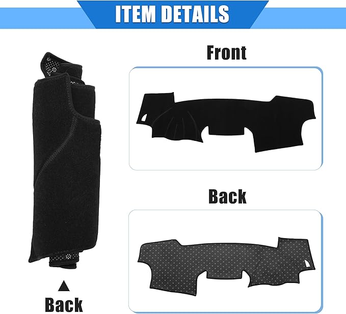 Dash Covers Mat for Toyota RAV4 2007-2012 Upgrade Polyester Car Center Console Interior Trim Dashboard Cover for Toyota RAV4 Protector Black