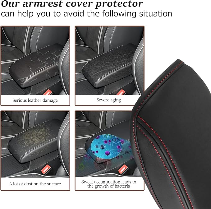 SKTU for 2013-2019 Volkswagen VW Golf 7 MK7 MK7.5 Central Console Armrest Rest Pad 2019 Golf 7 MK7 MK7.5 Center Console Seat Box Cover Protector Automotive Car Center Console Soft Cushion