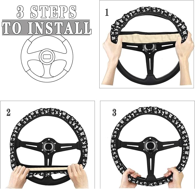 FeHuew Dancing Men Women Steering Wheel Cover for Women, Girls 15 inch Universal Auto Car Anti Slip Wrap Steering Wheel Covers Fit for Vehicles, Truck, SUV