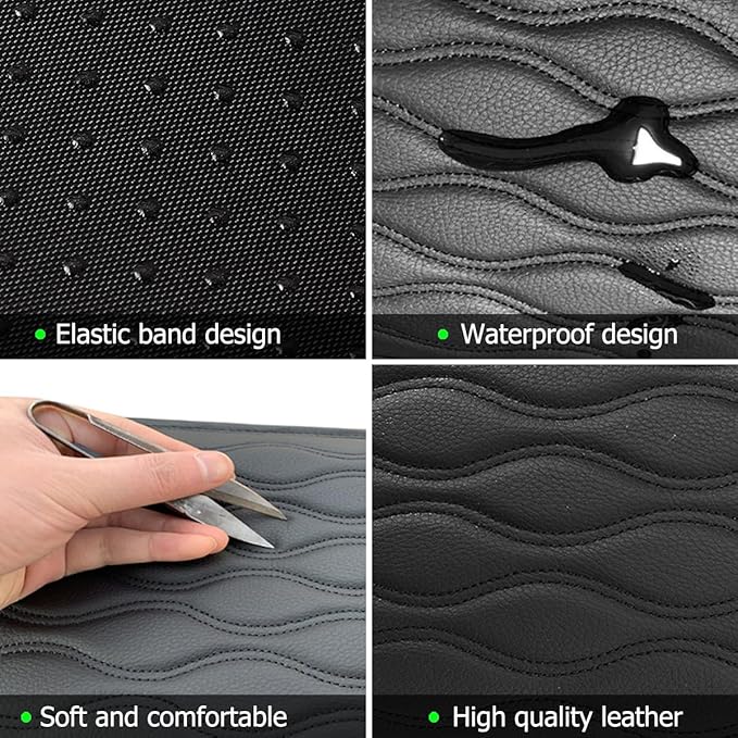Mandark Car Center Console Pad, Soft Waterproof Leather Automotive Armrest Seat Box Cushion Cover, Comfortable Vehicle Arm Rest Decorative Accessories, Universal for RV, SUV, Truck (Black)