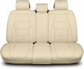 FH Group Ultra Comfort Highest Grade Faux Leather Seat Cushions (Solid Beige) Rear Set with Gift – Universal Fit for Cars Trucks & SUVs