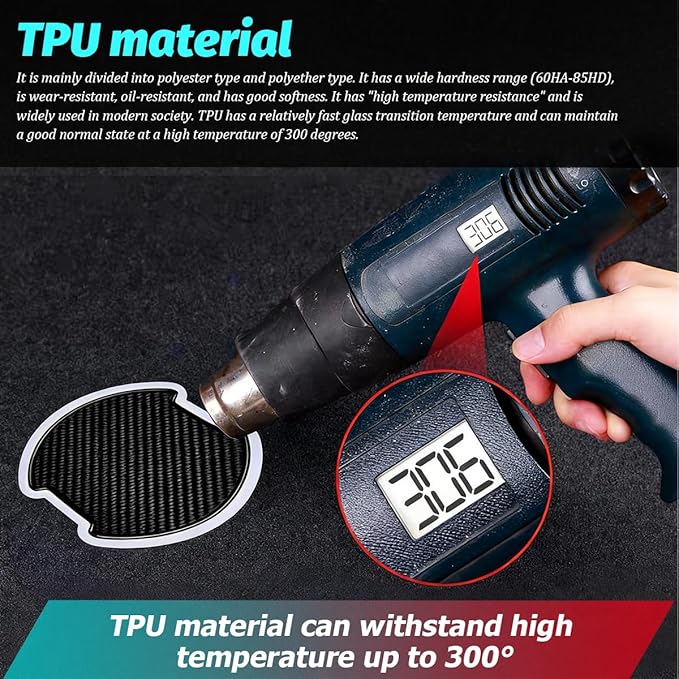 4PCS Carbon Fiber Car Door Handle Cup Protector, 3D Anti-Scratch Vehicle Door Handle Bowl Protective Sticker, Waterproof Automotive Paint Guard Film, Universal for SUV RV Truck (3.93 x 3.89'')