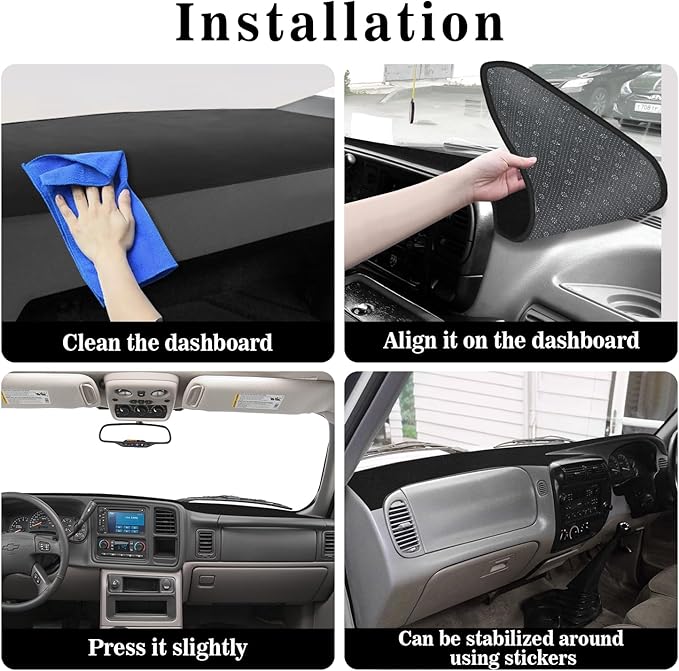 Amiss Dash Mat Dashboard Cover, Fits for 1999-2006 GMC Sierra/Chevy Chevrolet Silverado, 2000-2006 GMC Yukon XL/Chevy Suburban Tahoe Avalanche, Dashboard Decorative, Car Interior Accessories
