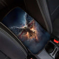 Fire Eagle Print Armrest Cover Pad for Car American Flag Print Car Center Console Armrest Cushion Pad Universal Fit for Most Cars