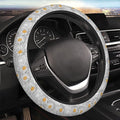 Floral Daisy Steering Wheel Cover Women Men Vintage Flower Elastic Stretch Soft Car Wheel Protector Universal Breathable No-Slip Car Accessories for Truck Van SUV Auto Fit 14-15 Inches