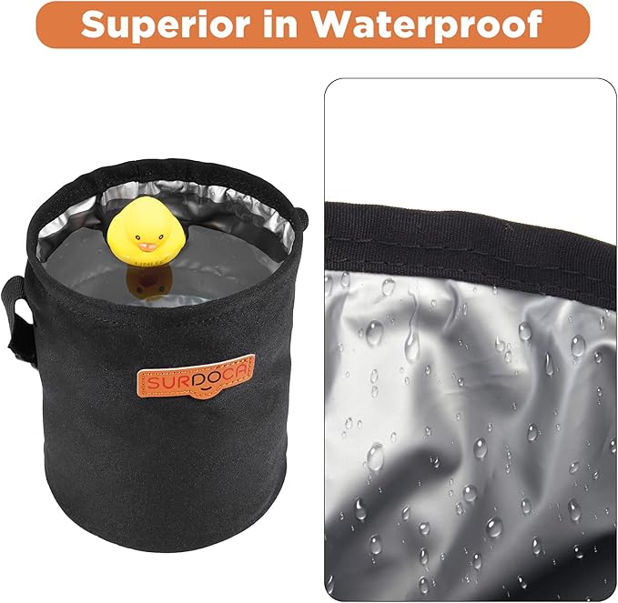 SURDOCA Foldable Garbage Can, Waterproof Car Trash Bin, Car Organizers and Storage, Portable Hanging Trash Bag