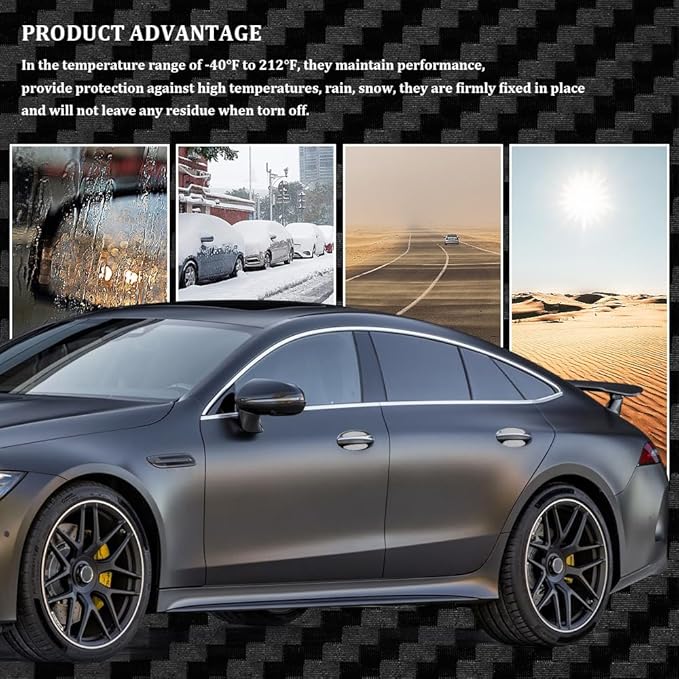4PCS Car Door Handle Cup Scratch Protectors, Carbon Fiber Anti-Scratches Car Door Cup Protector, Universal Door Handle Protective Film, Car Door Handle Paint Cover Guard Pad for Most Car Handles