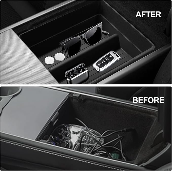 2PCS Center Console Organizer Lower Storage Box for Tesla Model 3 Highland 2024 2025 Tesla Interior Accessories