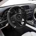 Bling Soft Leather Steering Wheel Cover, Anti-Slip Car Steering Wheel Protector, 15 Inch Rhinestones Soft Leather Elastic Steering Wheel Protector for Women Girls, Car Accessories for Most Cars