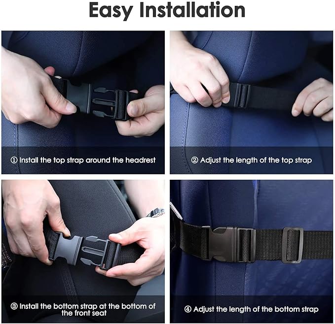 Car Back Seat Organizer with Tablet Holder, 17.3x24.4 inch, Multi-Pocket Storage, 2-Pack, Black