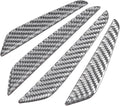 4Pcs Universal Real Carbon Fiber with 2mm Twill Woven Texture Door Edge Guard Paint Scratch Bumper Protector Anti Door Slam Silver Protective Pad Sticker Cover Protective Film