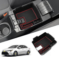 SKTU for 2020 2021 2022 2023 2024 2025 2026 Toyota Corolla Center Console Organizer 2023 2024 2025 2026 Corolla Accessories Center Console Tray Insert Organizer ABS with USB Hole and Coin Holder (Red)