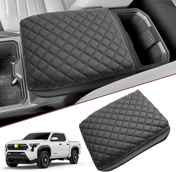 SKTU 2024 2025 2026 Tacoma Center Console Cover for 2024 2025 2026 Toyota Tacoma Armrest Cover Toyota Tacoma 2024 2025 2026 Accessories Center Console Soft Cushion with Pockets