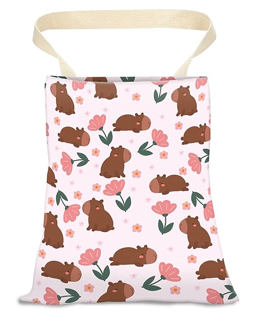 ANKVRP Car Trash Can, Durable Hanging Car Trash Garbage Bag, Cute Automotive Garbage Cans Organizer, Cute Brown Bear Flower