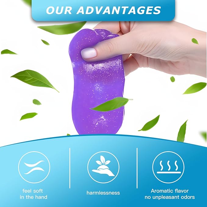 Car Cleaning Gel,Reusable Car Cleaning Putty for Interior Detailing, Car Cleaning Supplies, Auto Detailing Tools, Car Slime for Dust Removal, Car Accessories Interior, Car Cleaning Kit(Purple,5.0 OZ)